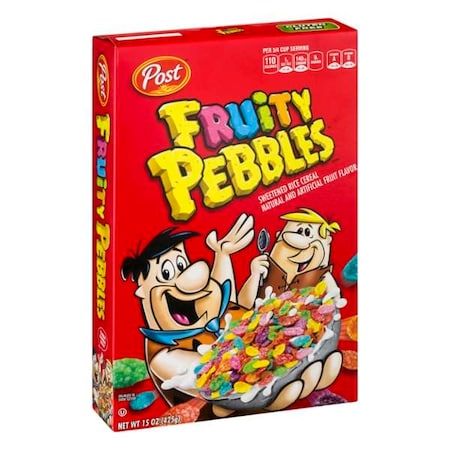 Post Post Fruity Pebbles Sweetened Rice Cereal Box 15 oz., PK12 88011